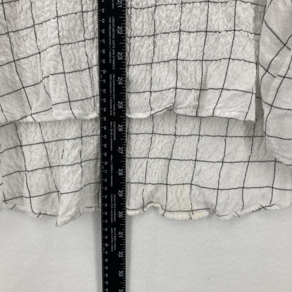 Jane + Delancey Shirt Womens 1X Windowpane Grid Long Sleeve Tunic Top Lagenlook - Picture 7 of 14